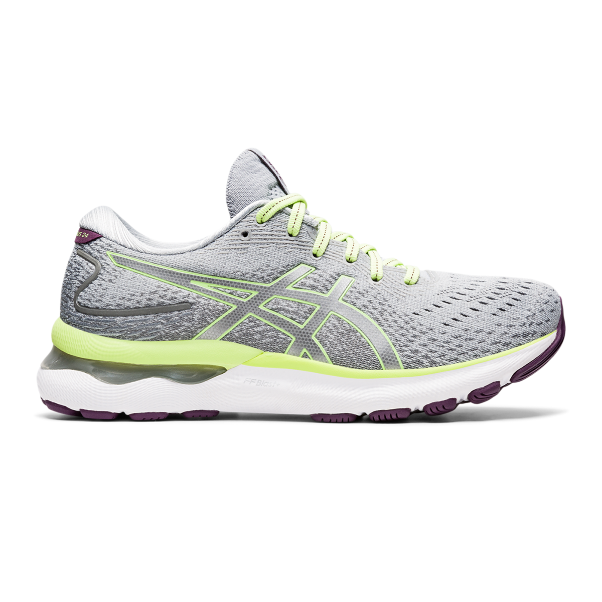 Asics Gel Nimbus 24 - Piedmont Grey - Lime Green