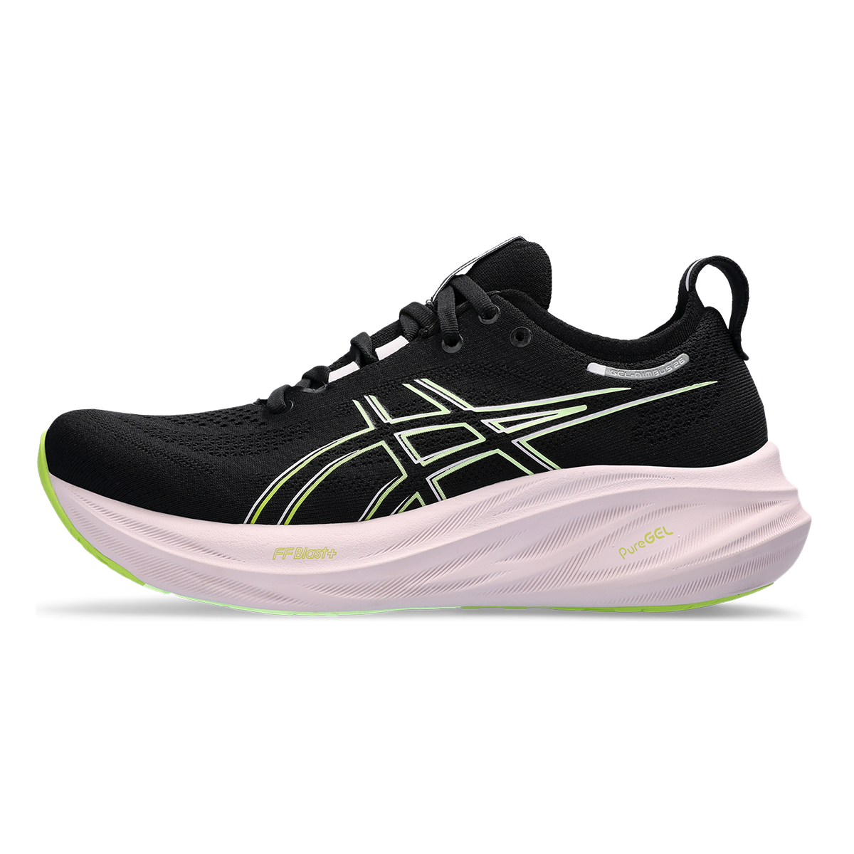 Asics Gel Nimbus 26 - Black - Neon Lime