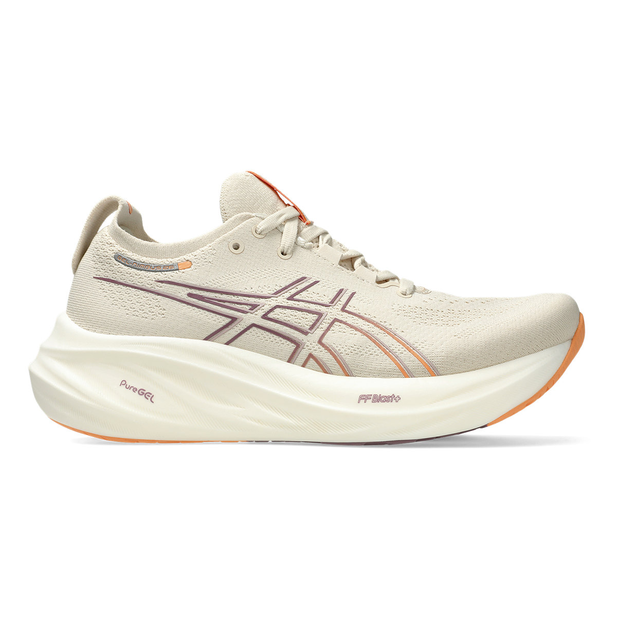 Asics Gel Nimbus 26 - Oatmeal - Faded Orange