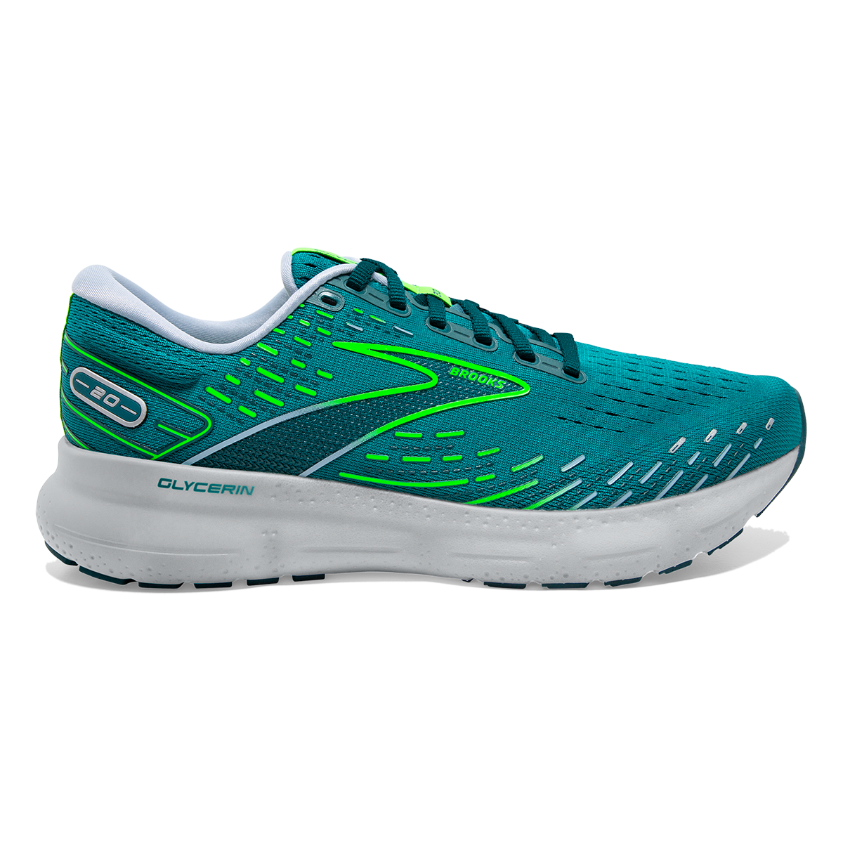 Brooks Glycerin 20 - Kayaking - Heron - Green Gecko