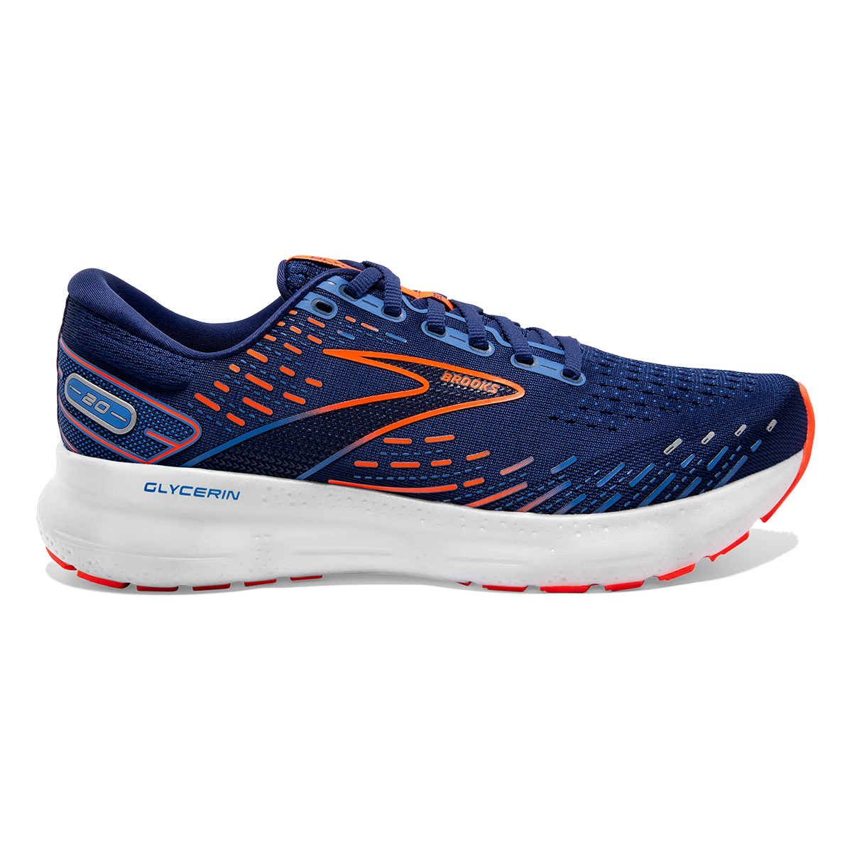 Brooks Glycerin 20 - Blue Depths - Palace Blue - Orange