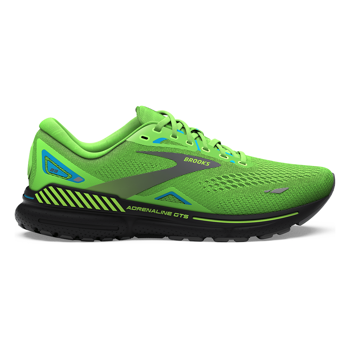 Brooks Adrenaline GTS 23 - Green Gecko - Grey - Atomic Blue