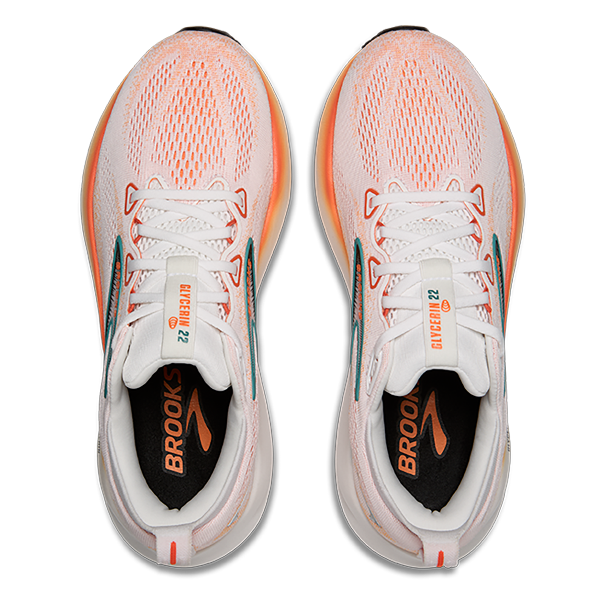 Brooks Glycerin 22 White - Orange - Green Blue Slate