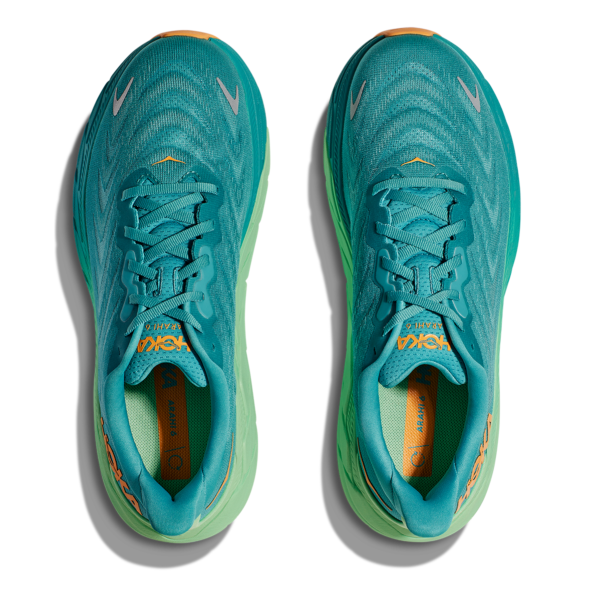 Hoka Arahi 6 - Ocean Mist - Lime Glow