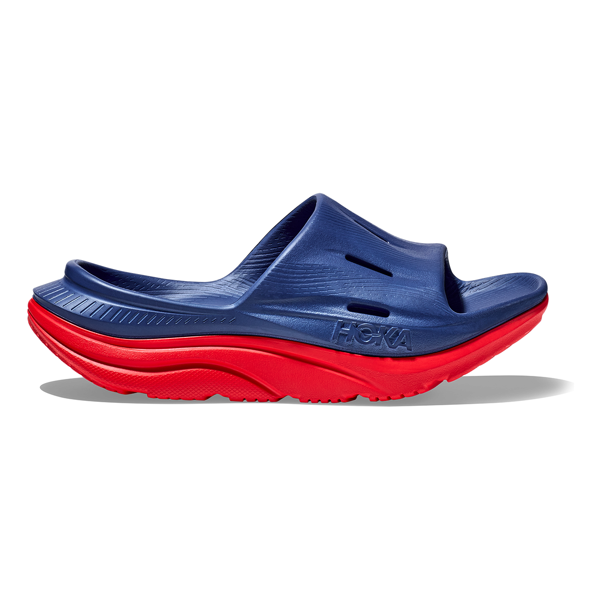 Hoka Ora Recovery Slide 3 - Bellwhether Blue - Red Alert