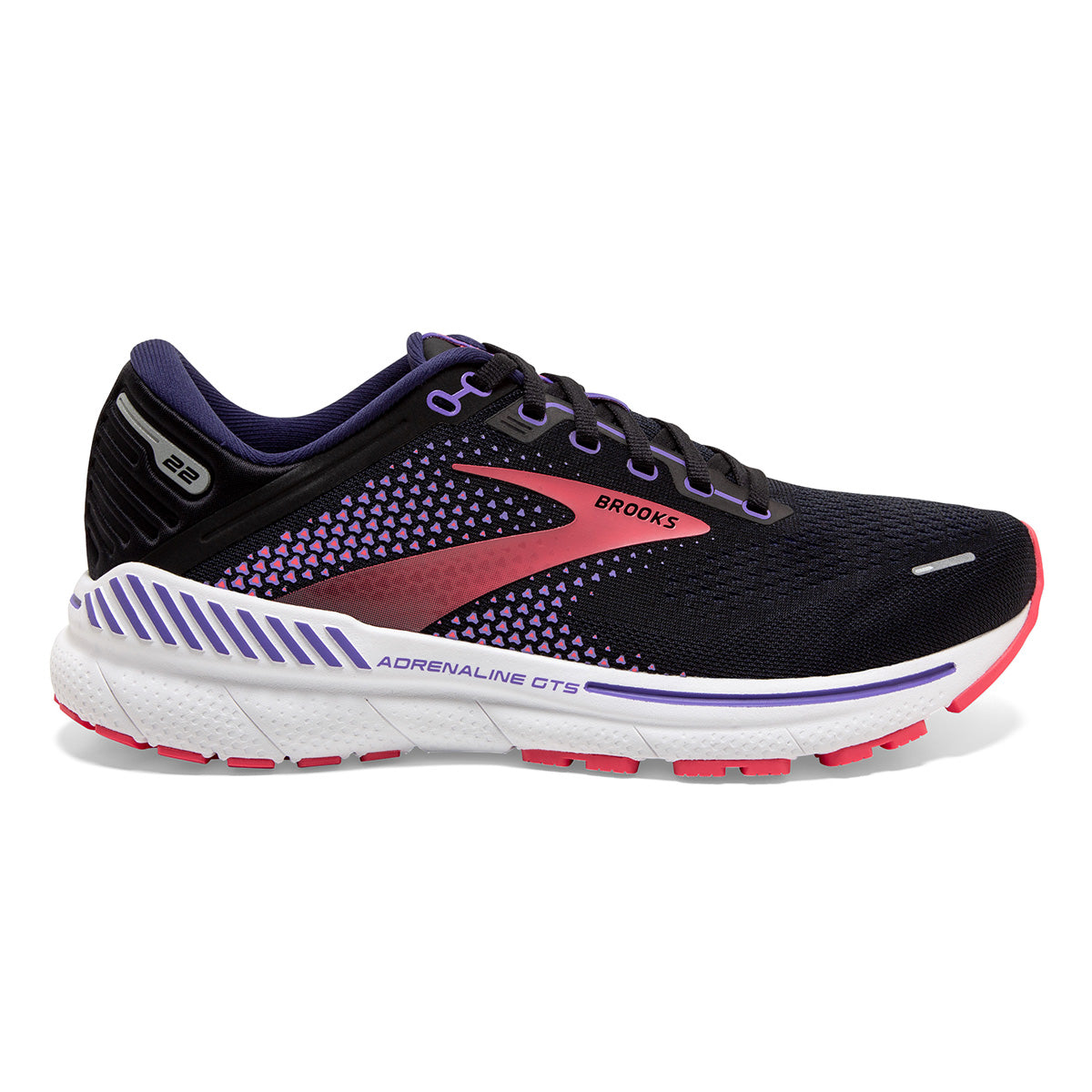 Brooks adrenaline GTS 20 black top purple size 5