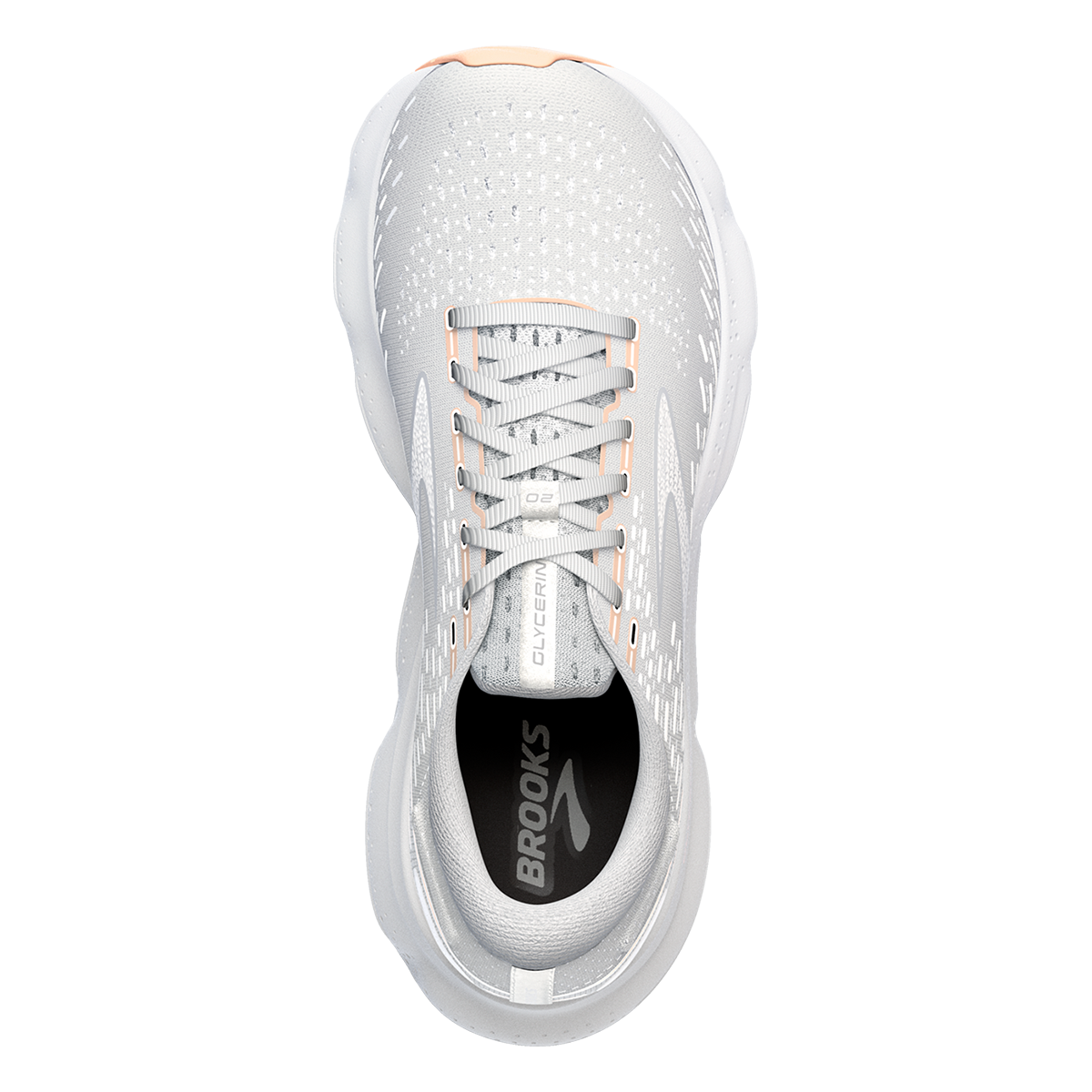 Brooks Glycerin 20 - White - Grey - Peach