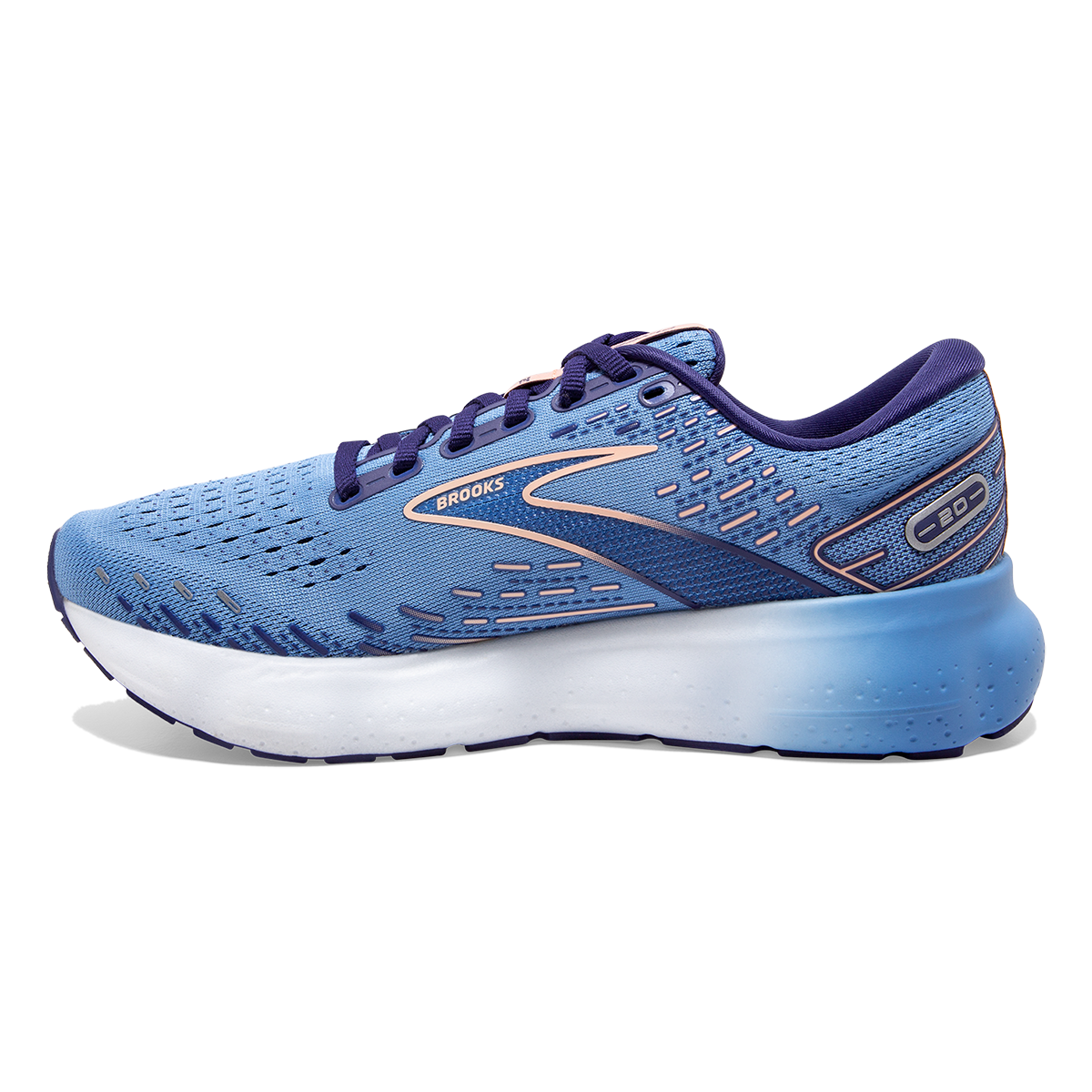 Brooks Glycerin 20 - Blissful Blue - Peach - White