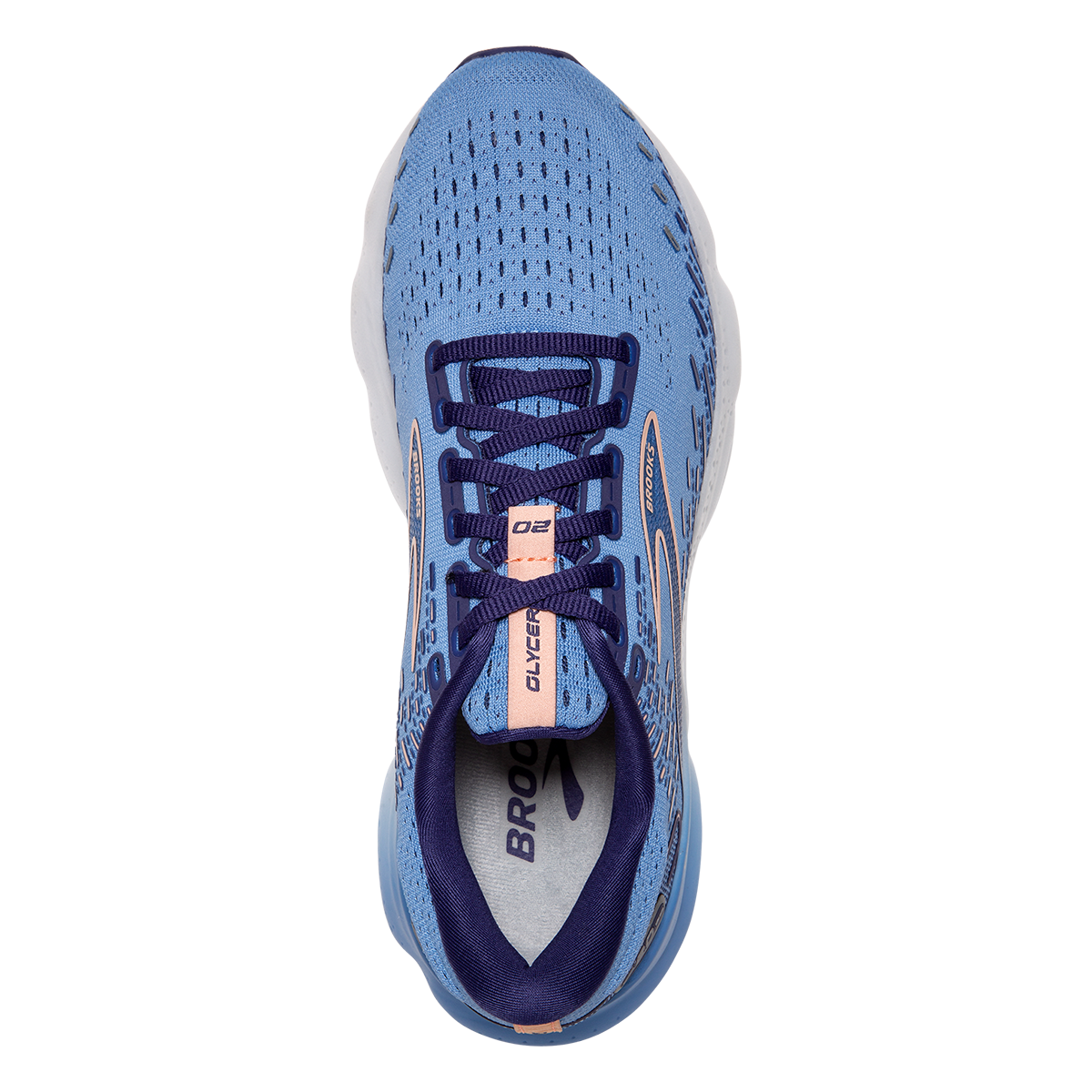 Brooks Glycerin 20 - Blissful Blue - Peach - White