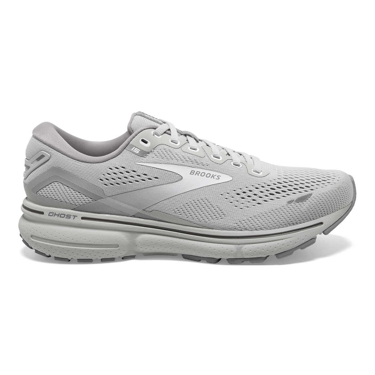 Brooks Ghost 15 - Oyster - Alloy - White