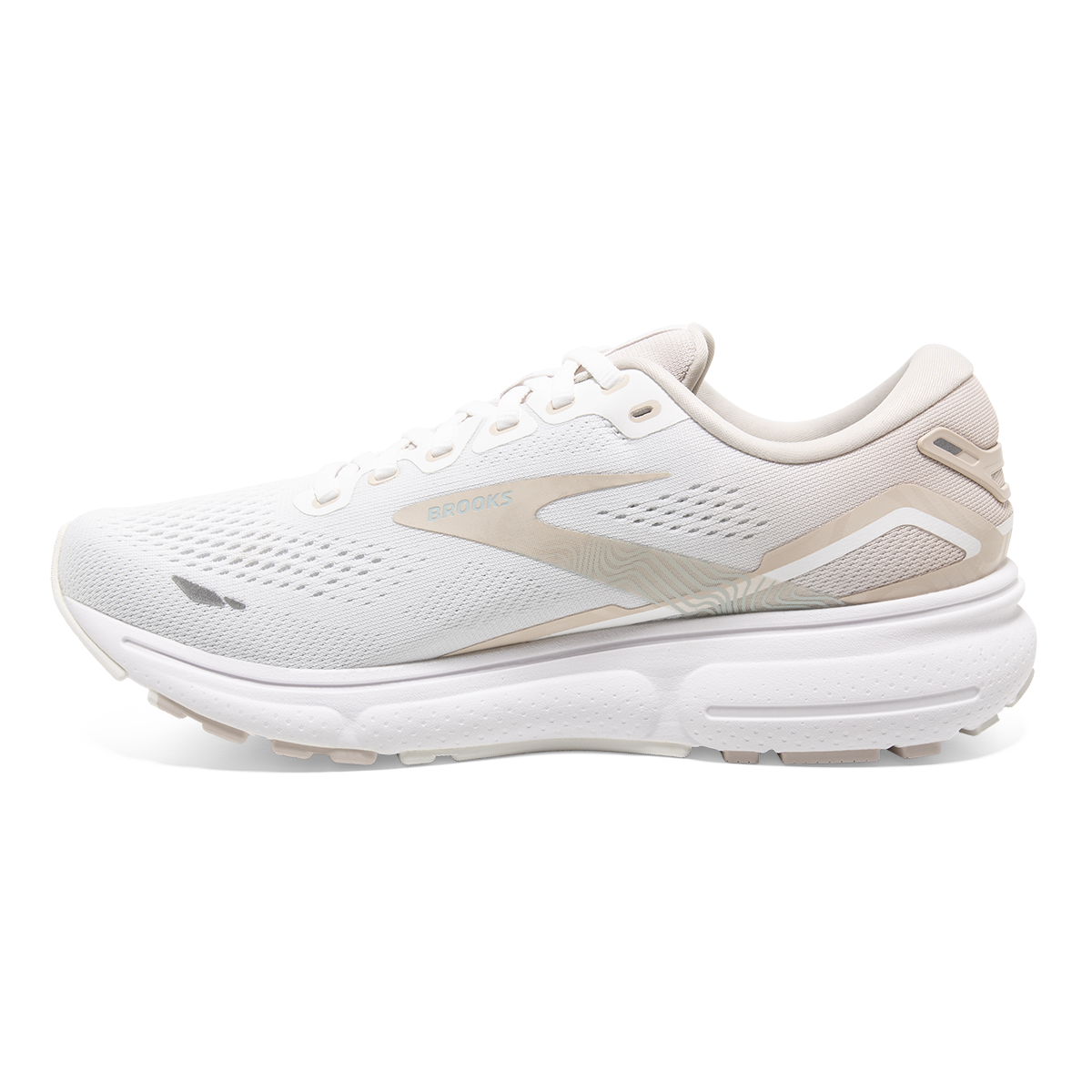 Brooks Ghost 15 - White - Crystal Grey - Glass