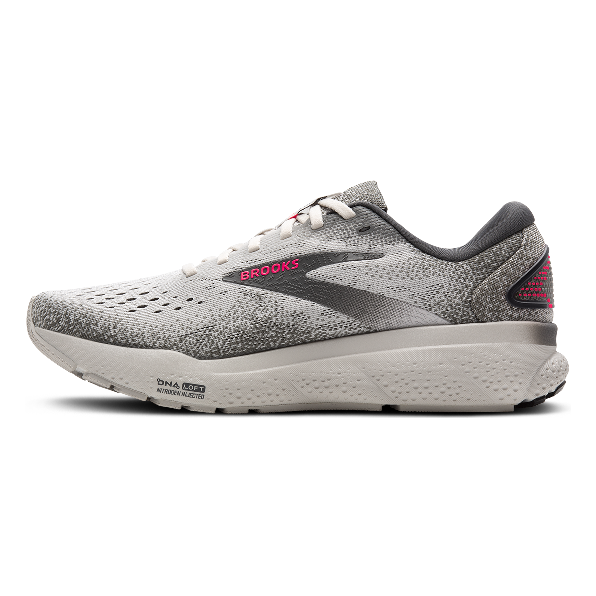 Brooks Ghost 16 - Grey - Gargoyle - Pink