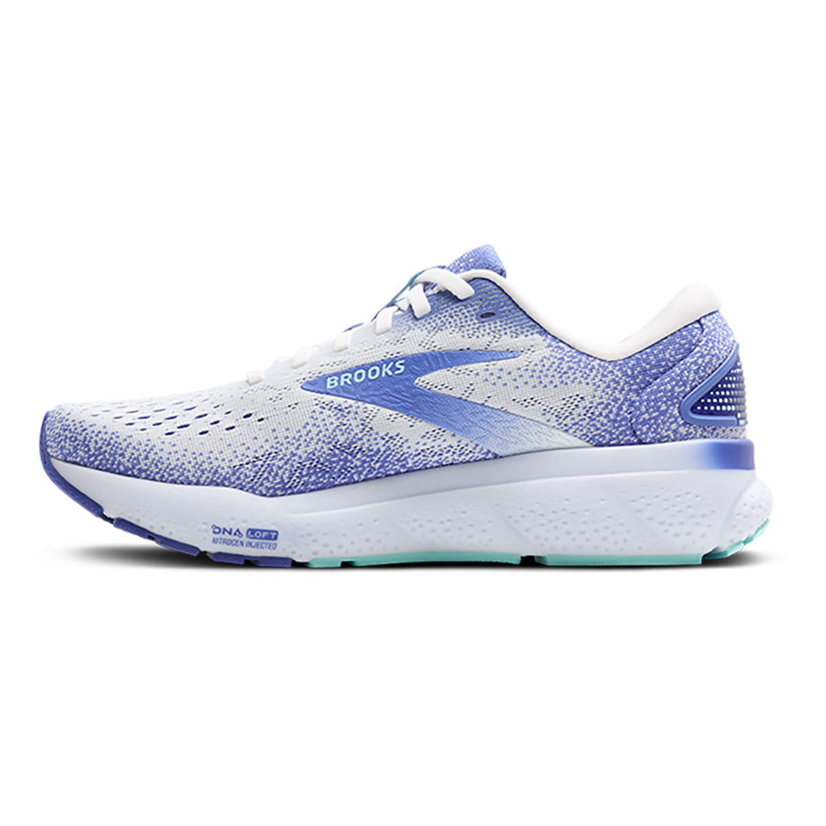 Brooks Ghost 16 - White - Amparo Blue - Limpet Shell