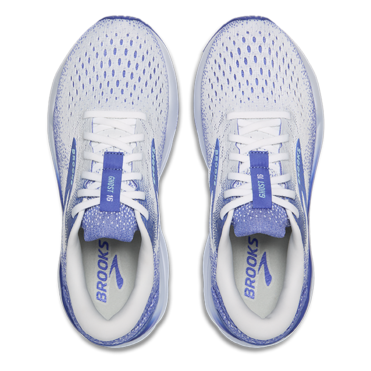 Brooks Ghost 16 - White - Amparo Blue - Limpet Shell