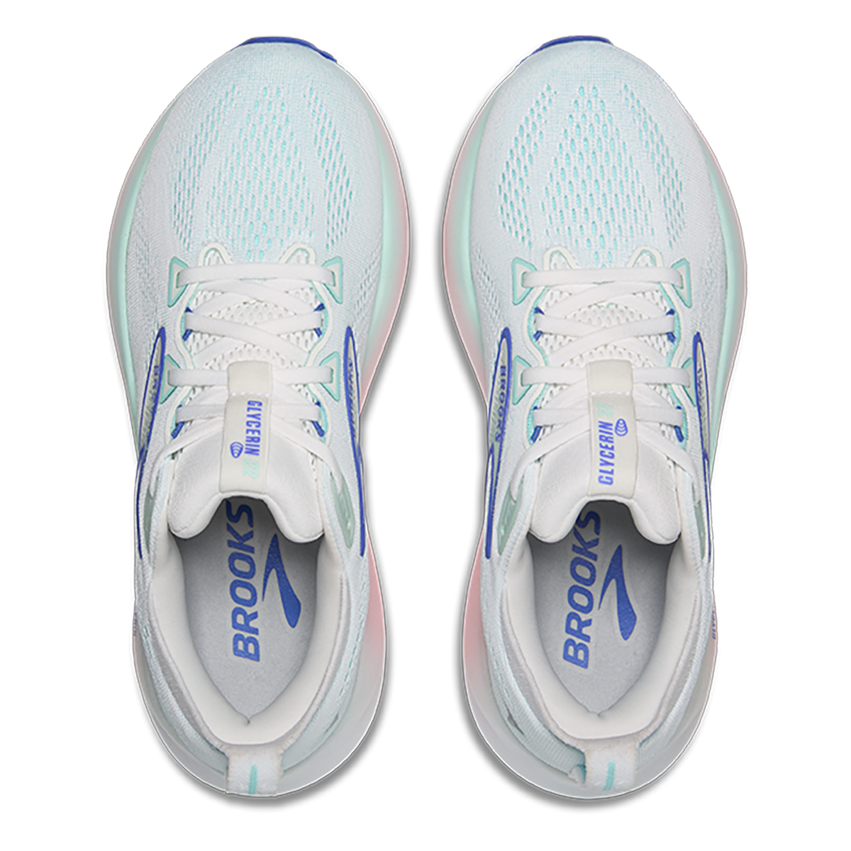 Brooks Glycerin 22 White - Limpet Shell - Amparo Blue