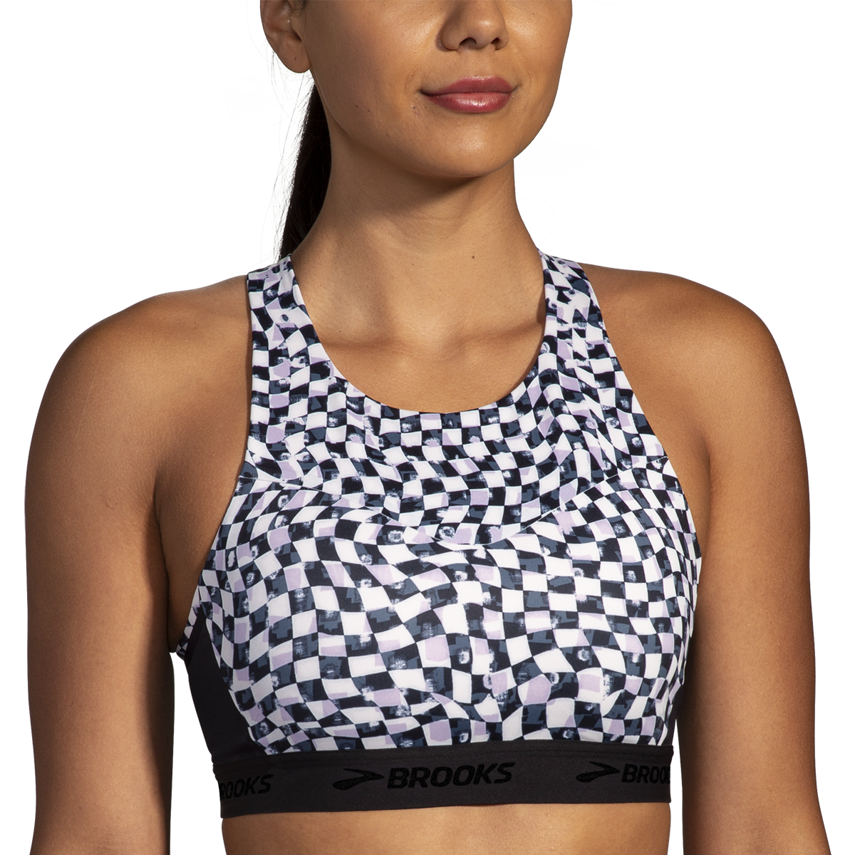 Brooks Drive 3 Pocket Run Bra - Speed Check B/W