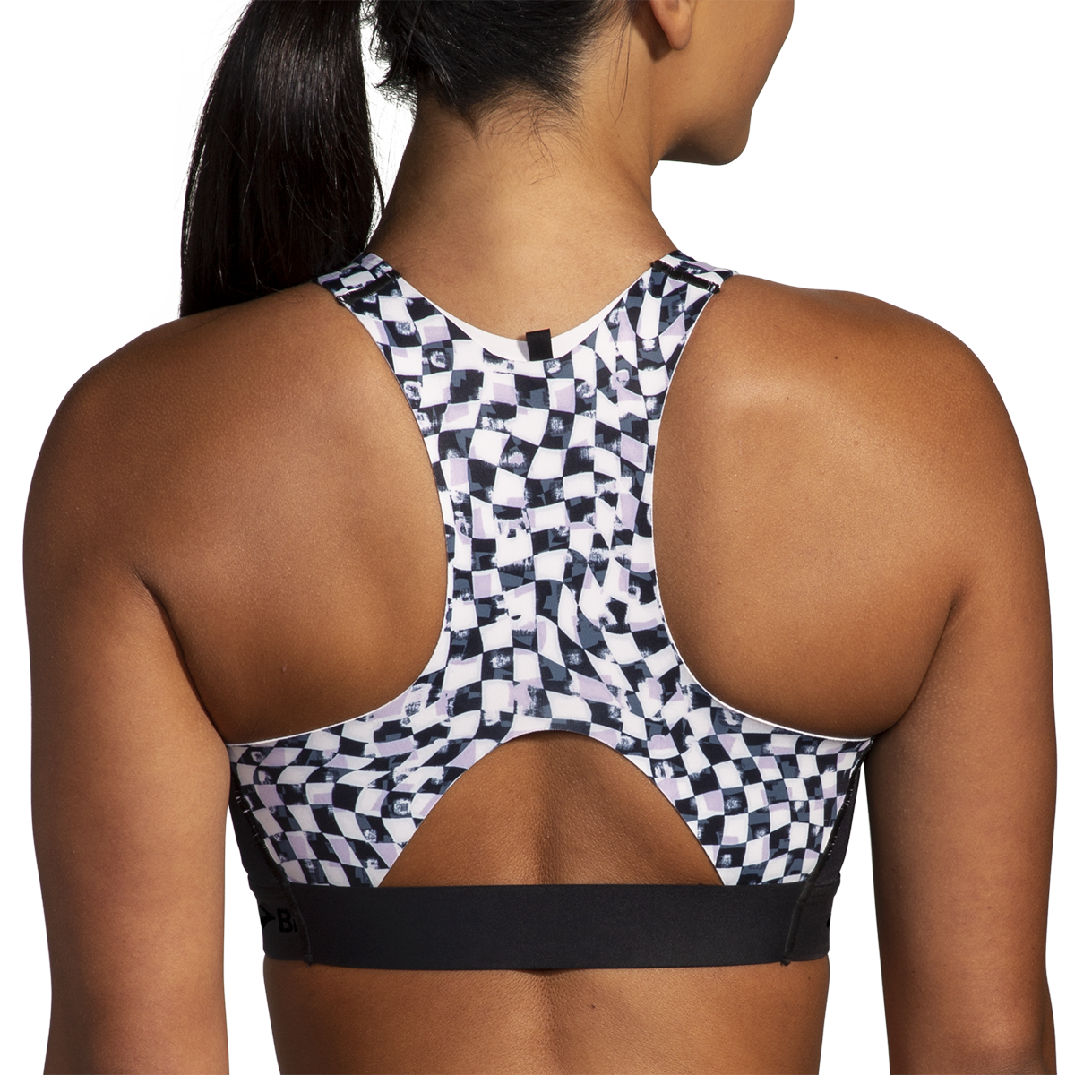 Brooks Drive 3 Pocket Run Bra - Speed Check B/W