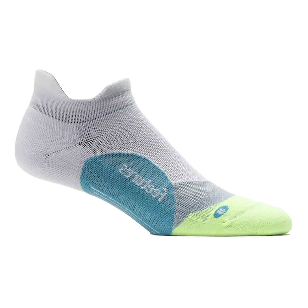 Feetures Elite Light Cushion No Show Tab - White Lime