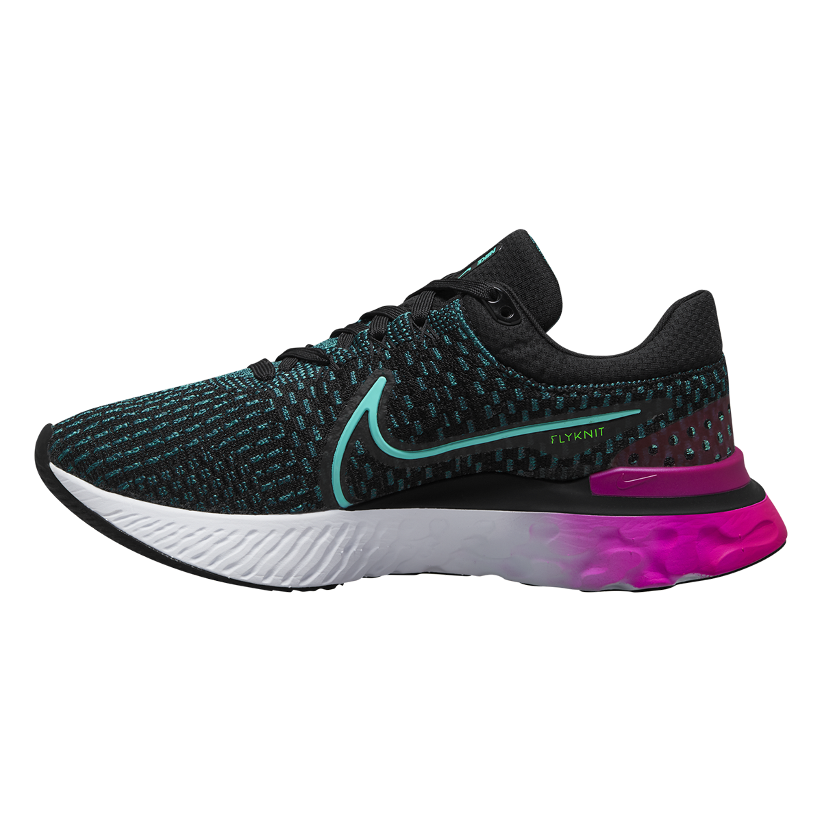 Nike React Infinity Run Flyknit 3 Black Pink Turquoise Women s