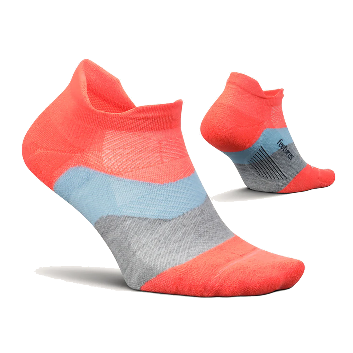 Feetures Elite Max Cushion No Show Tab - Climb Coral