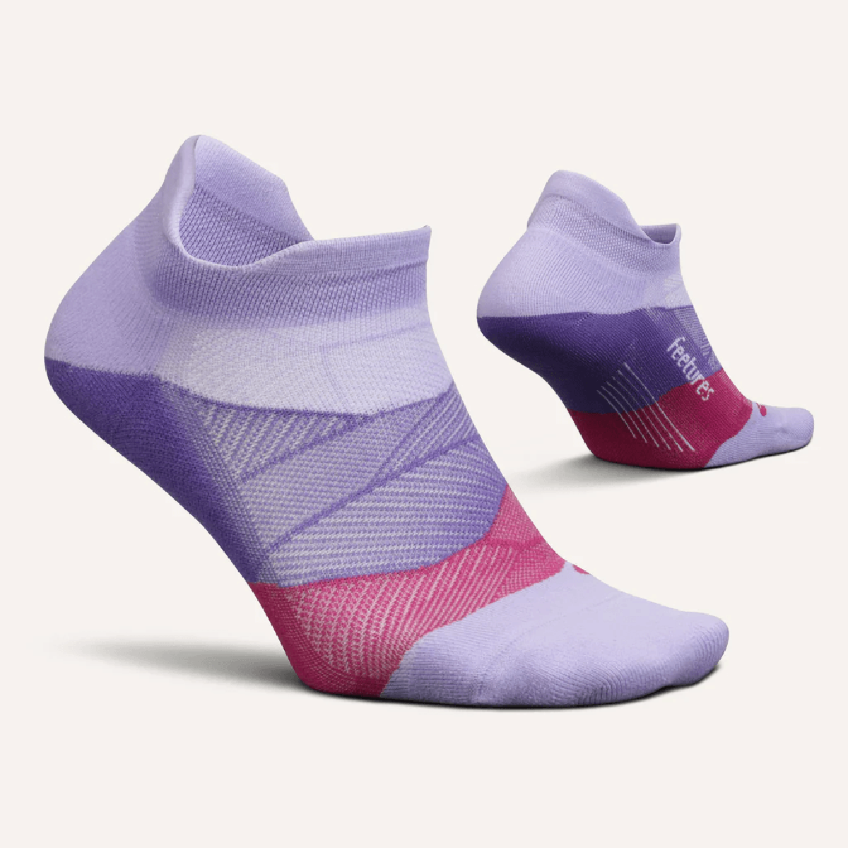 Feetures Elite Light Cushion No Show Tab - Lace Up Lavender