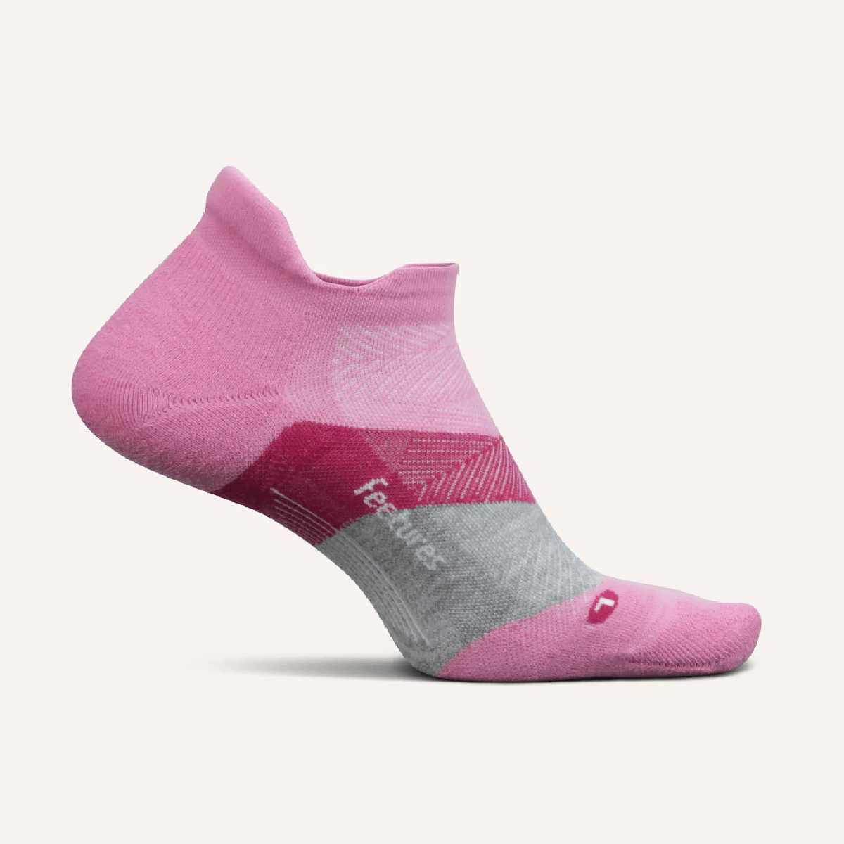 Feetures Elite Max Cushion No Show Tab - Push-Thru Pink