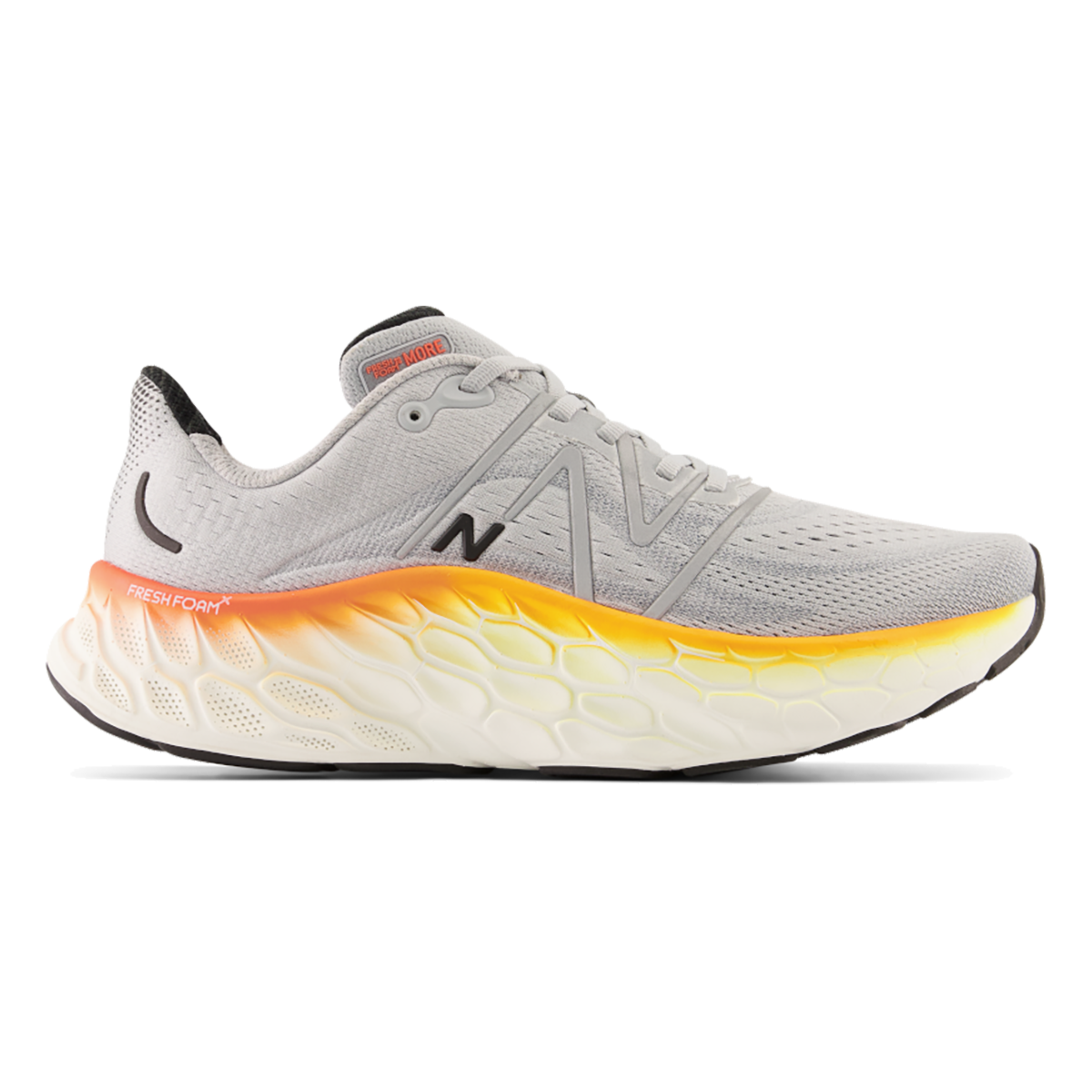 New Balance Fresh Foam X More V4 - Aluminum Grey - Neon Dragonfly - Hot Marigold