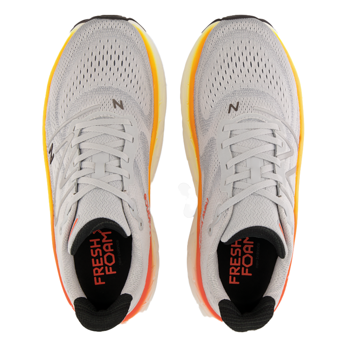 New Balance Fresh Foam X More V4 - Aluminum Grey - Neon Dragonfly - Hot Marigold