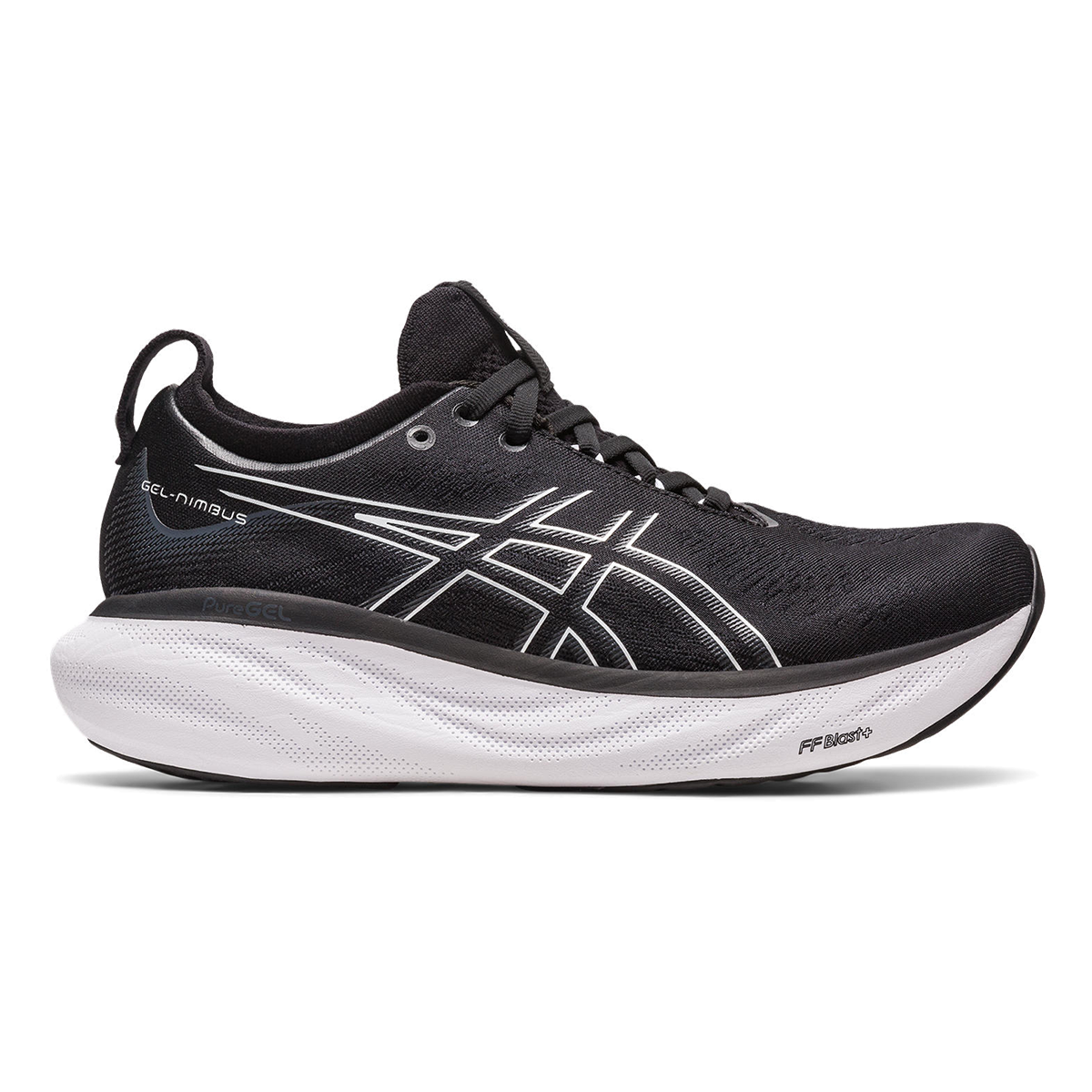 Asics Gel Nimbus 25 Black Pure Silver Fit2Run