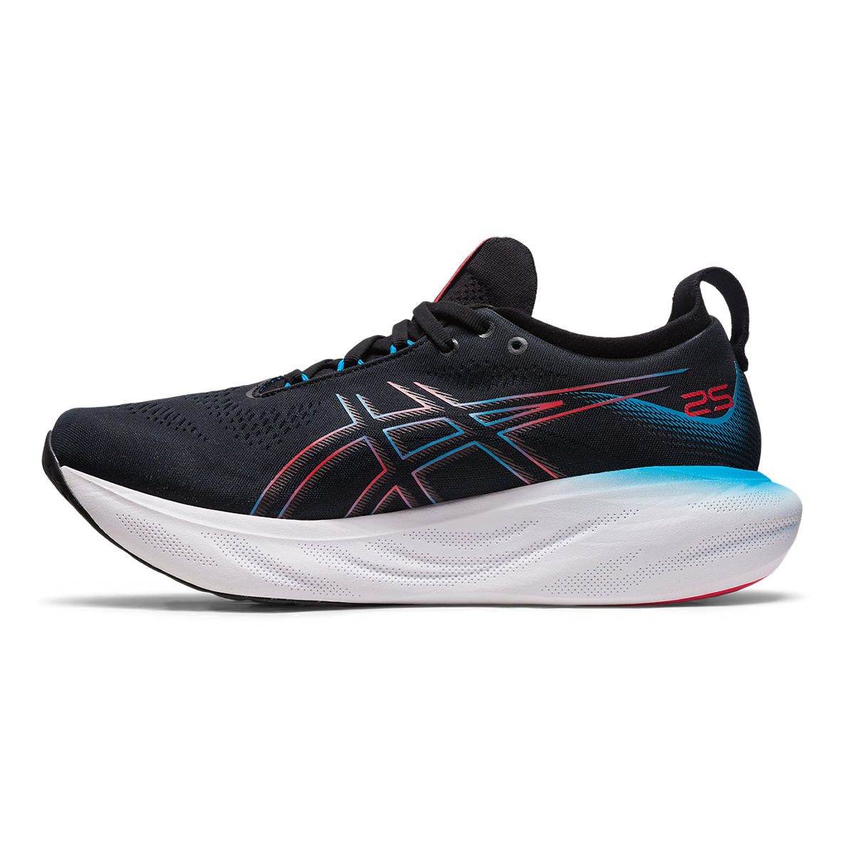 Asics Gel Nimbus 25 - Black - Electric Red