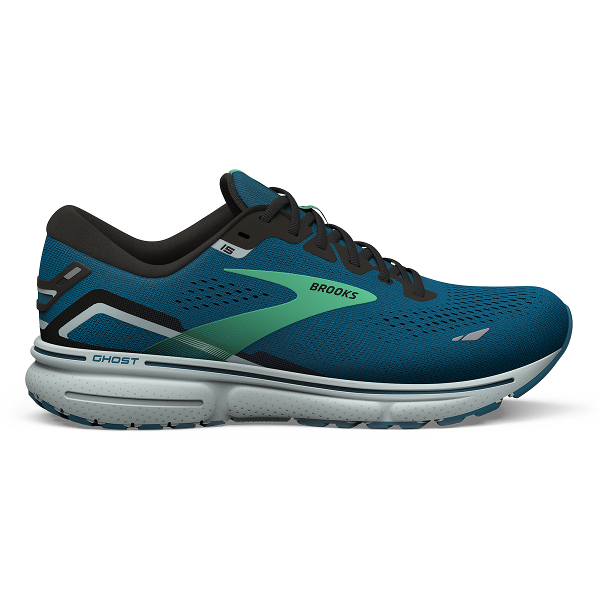 Brooks Ghost 15 - Moroccan Blue - Black - Spring Bud