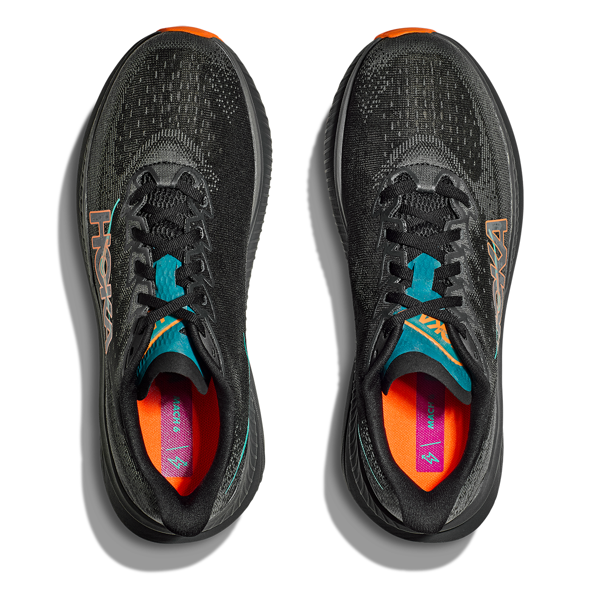 Hoka Mach 6 - Black - Electric Tangerine