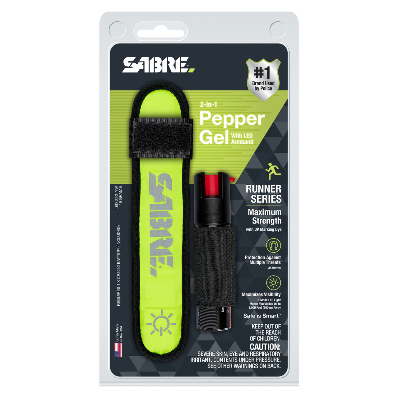 Sabre 2-in-1 Pepper Gel with LED Armband