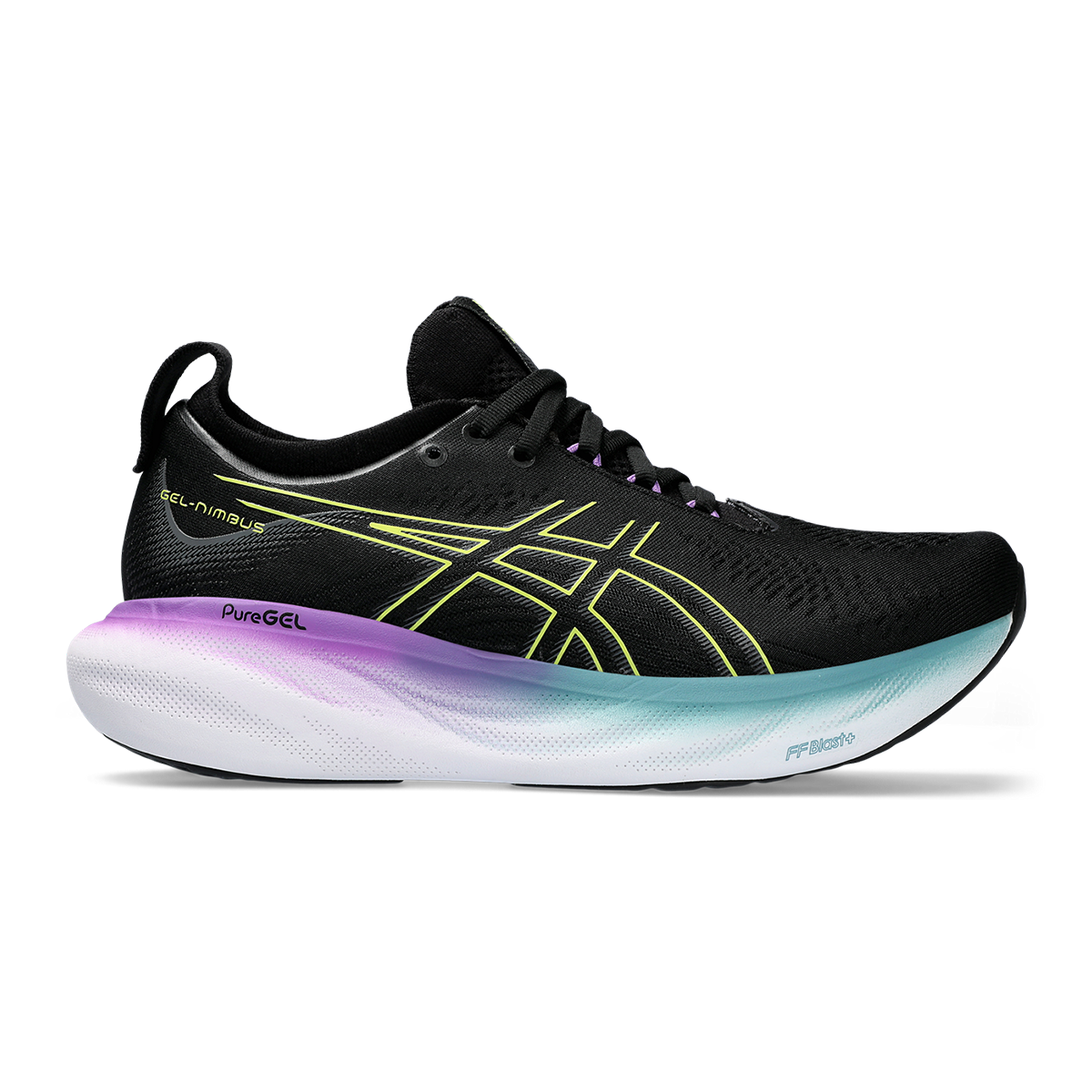 Asics Gel Nimbus 25 - Black - Glow Yellow