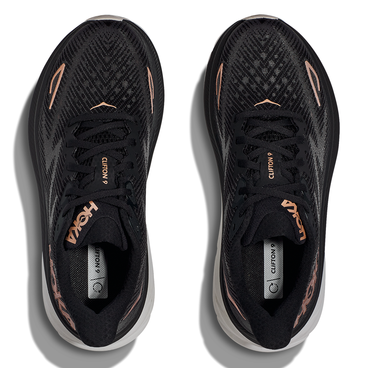 Hoka Clifton 9 - Black - Rose Gold