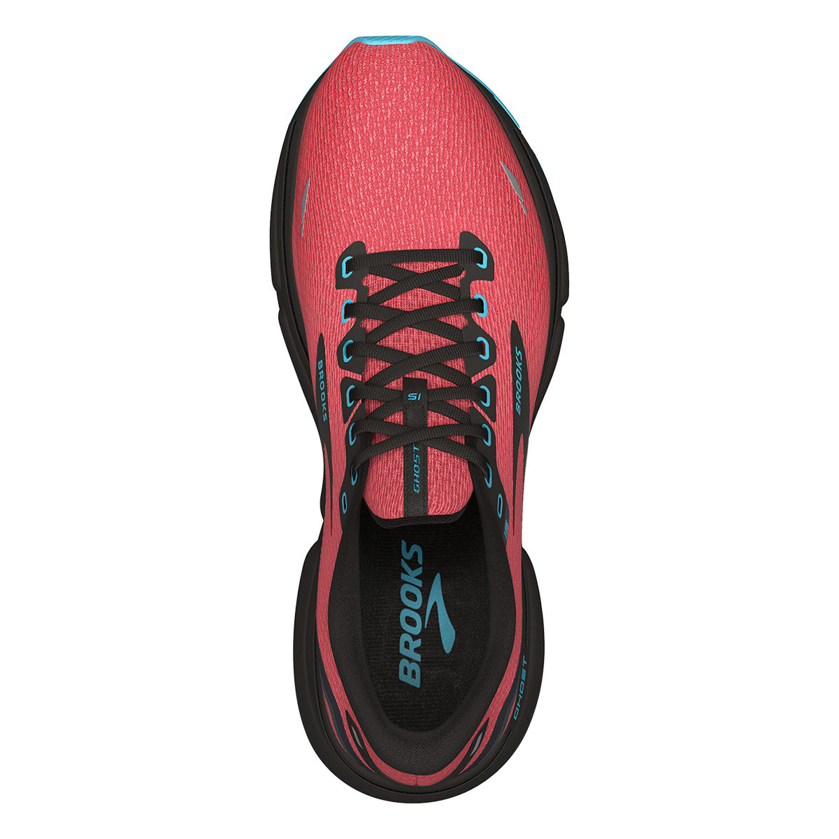 Brooks Ghost 15 - Coral - Black - Blue